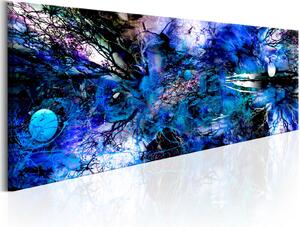 Obraz - Modrý umělecký chaos 150x50