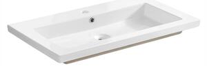 Koupelnová sestava - BALI white, 100 cm, sestava č. 3, bílá/lesklá bílá/dub votan