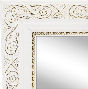 TEMPO Stojanové zrcadlo, bílá/bílo zlatý ornament, LAVAL