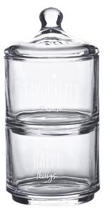 Úložná transparentní nádoba dóza s víčkem a srdíčkem Favourites Happy - Ø 10*21 cm