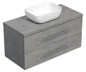 Koupelnová skříňka s krycí deskou SAT Cube Way 100x53x46 cm beton mat CUBE461003BESAT45