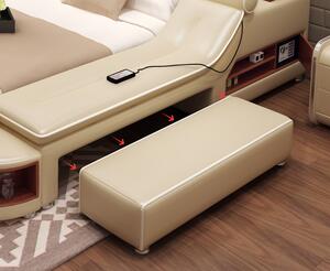 UNIQ Luxusní kožená postel 180x200 - SUNSHINE LUX, hnědá