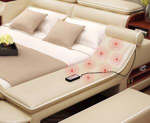 UNIQ Luxusní kožená postel 180x200 - SUNSHINE LUX, hnědá