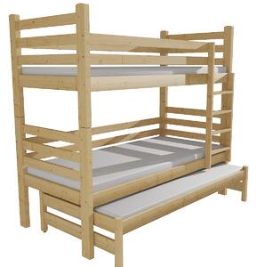 Vomaks unit, s.r.o. Patrová postel s výsuvnou přistýlkou M 008 NEW* Povrchová úprava: surové dřevo, Prostor mezi lůžky: 80 cm, Rozměr: 80 x 180 cm