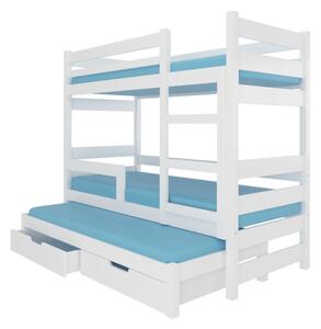 Dětská patrová postel MARLOT, 180x75, bílá