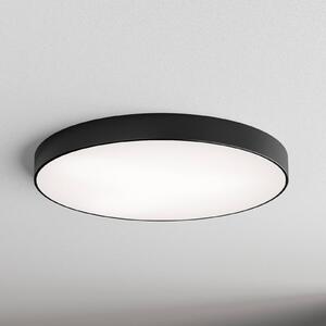 TEMAR LIGHTING Stropní světlo Cleo, skleněný difuzor, černá Ø78cm, stmívatelný, Černá, Obývací pokoj / jídelna, Moderní