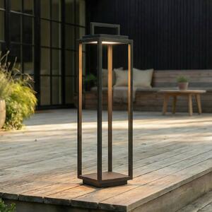 Lucande LED venkovní světlo Elaja, černé, dobíjecí baterie, USB,, stmívatelný, Černá, Hliník, Moderní