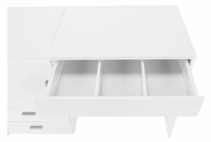 KONDELA Víceúčelový stolek / stůl pro švadleny, bílá, TAILOR