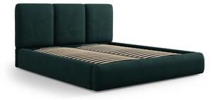 Tmavě zelená čalouněná dvoulůžková postel s úložným prostorem s roštem 180x200 cm Brody – Mazzini Beds