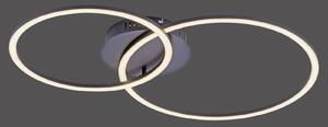LED stropní svítidlo Ivanka, dva kruhy, černá