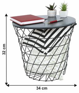 TEMPO Příruční stolek, grafit / černá, BATIS TYP 3
