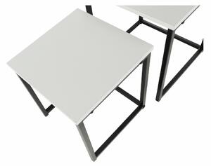Set 3 konferenčních stolků, bílá matná / černá, KASTLER TYP 3