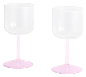 HAY Sada skleniček na víno Tint, 2ks, Clear / Pink