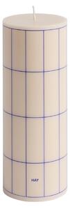HAY Svíčka Column, Medium, Off-White / Blue Grid