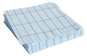 HAY Papírové ubrousky Pattern Dinner, 20 ks, Light Blue / Blue grid