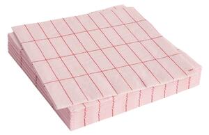 HAY Papírové ubrousky Pattern Dinner, 20 ks, Light Pink / Red grid