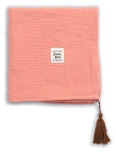 Funnababy Mušelínová deka Coral Pink 80 x 80 cm