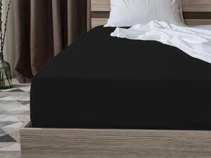Bavlněné prostěradlo s gumou STANDARD 90 x 200 cm černé