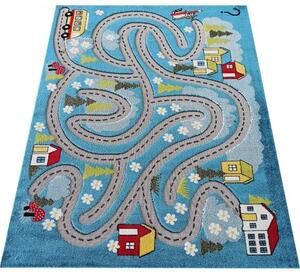 Smyslový dětský koberec modrý Šířka: 150 cm | Délka: 200 cm