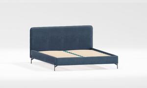 Tmavě modrá čalouněná jednolůžková postel s roštem 90x200 cm Barker – Ropez