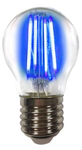 Barevná E27 4W LED žárovka Filament, modrá