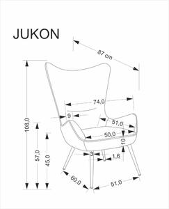 Halmar Čalouněné křeslo JUKON krémové 2