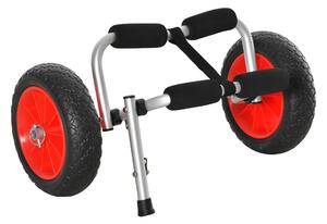 HOMCOM Skládací vozík pro přepravu kajaku, kanoe, člunu, nosnost 70 kg, s univerzálním hliníkovým nosičem 62x35x30 cm | Aosom
