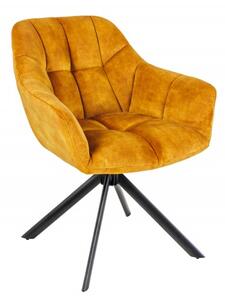 Jídelní židle PAPILLON tmavě žlutá samet otočná Nábytek | Jídelní prostory | Jídelní židle | Všechny jídelní židle