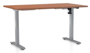 Výškově nastavitelný stůl OfficeTech A, 120 x 80 cm - šedá podnož Barva: Třešeň