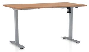 Výškově nastavitelný stůl OfficeTech A, 120 x 80 cm - šedá podnož Barva: Bílá