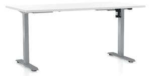 Výškově nastavitelný stůl OfficeTech A, 160 x 80 cm - šedá podnož Barva: Světle šedá