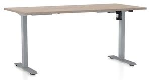Výškově nastavitelný stůl OfficeTech A, 160 x 80 cm - šedá podnož Barva: Buk