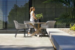 Provence zahradní teakový stůl Hartman o průměru 150cm v barvě light grey