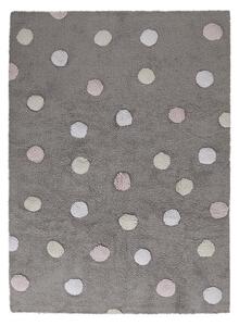 Lorena Canals koberce Bio koberec kusový, ručně tkaný Tricolor Polka Dots Grey-Pink - 120x160 cm