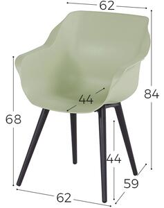 Sophie Studio - jídelní židle Hartman plastová s ALU podnoží Sophie - barva židle: night green
