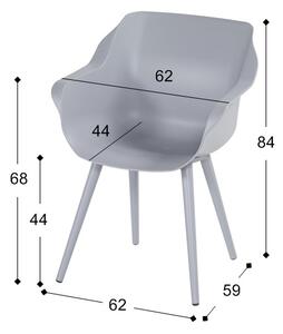 Sophie Studio - jídelní židle Hartman plastová s ALU podnoží Sophie - barva židle: Misty Grey