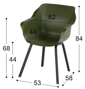 Sophie Studio - jídelní židle Hartman plastová s ALU podnoží Sophie - barva židle: French green