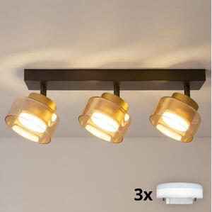 Brilagi - LED Bodové svítidlo AURA LUX 3xGX53/30W/230V černá/zlatá