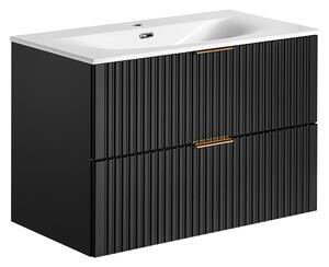 Koupelnová skříňka s umyvadlem ADEL Black U80/1 | 80 cm