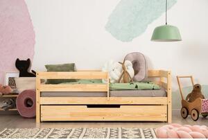 Dětská postel z borovicového dřeva s úložným prostorem v přírodní barvě 80x140 cm Mila CPD – Adeko