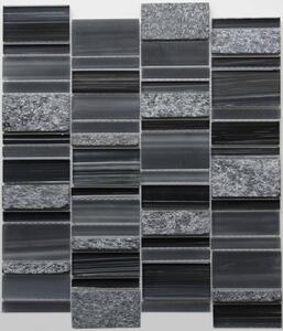 Mozaika Černá sklo-kámen 33,5x30,5