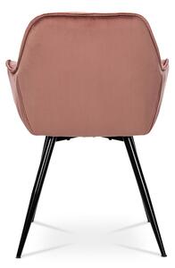 Jídelní židle, starorůžová sametová látka DCH-421 PINK4