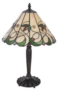 Stolní lampa 5207 v Tiffany stylu, krémově zelená