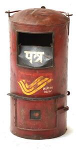 Poštovní schránka Indické pošty, ručně malovaná, 34x34x63cm
