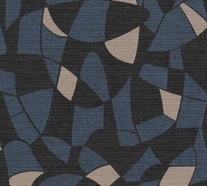A.S. Création | Vliesová tapeta na zeď Antigua 39093-5 | 0,53 x 10,05 m | modrá, béžová, černá