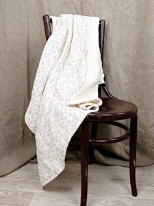 Snový svět Lněná deka s beránkem - březové lístky Rozměr: 90 x 145 cm