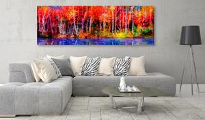 Obraz - Barevné podzimní stromy 120x40