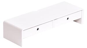 KONDELA Podstavec pod monitor, bambus, bílá / přírodní, ELARO TYP 2