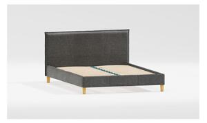 Tmavě šedá čalouněná dvoulůžková postel s roštem 200x200 cm Tina – Ropez