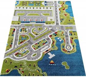 Dětský koberec Sensory s motivem přímořského městečka